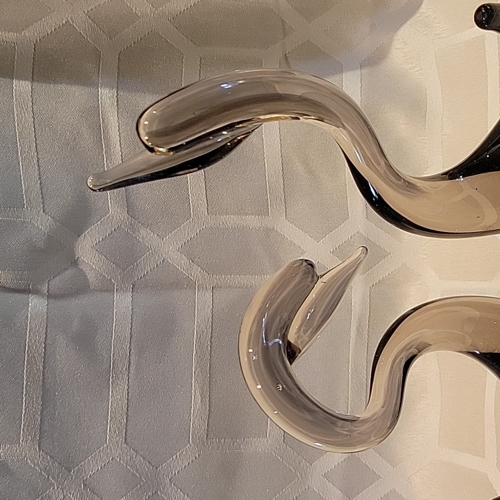 Murano Glass Black Swans - Picture 4 of 8